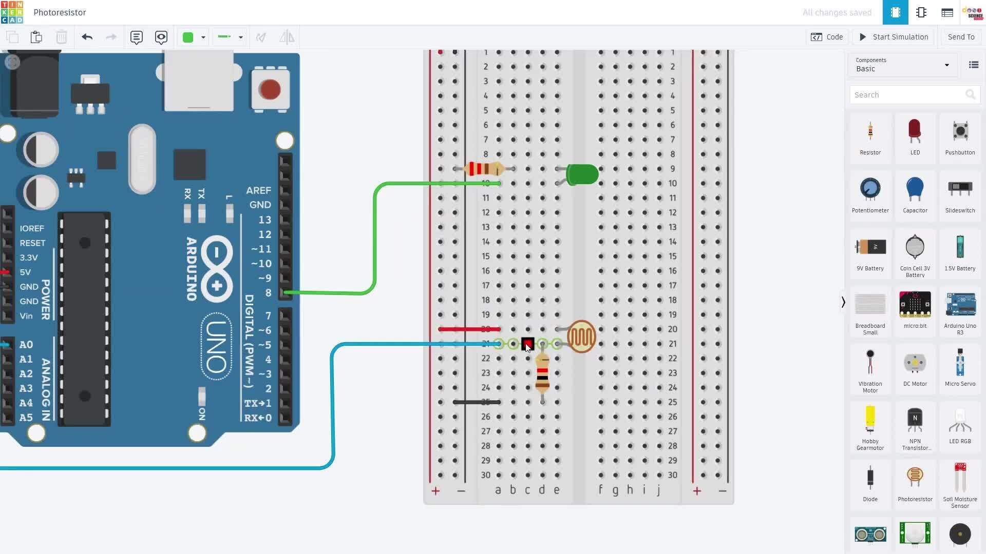 Light Sensor Example How to Use a Photoresistor (Light Sensor) with Arduino (Lesson #27 ...