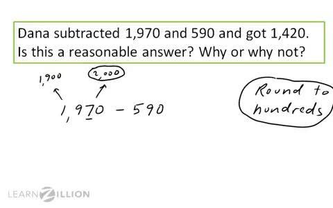 Reasonable Not Reasonable Math Assessing the Reasonableness of Subtraction Using Rounding - Kidzovo