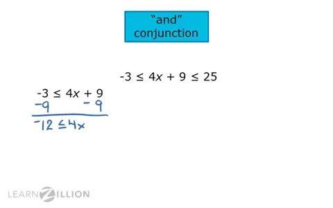 Conjunction Math Problems Solving Compound Conjunction Inequalities in One Variable by Graphing ...