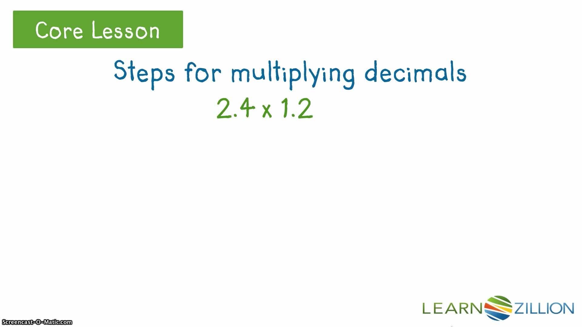 Multiplying Decimals Using the Standard Algorithm - Kidzovo