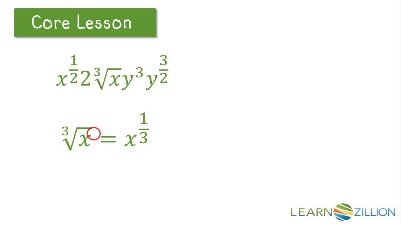 Writing Equivalent Radical and Rational Exponent Expressions - Kidzovo