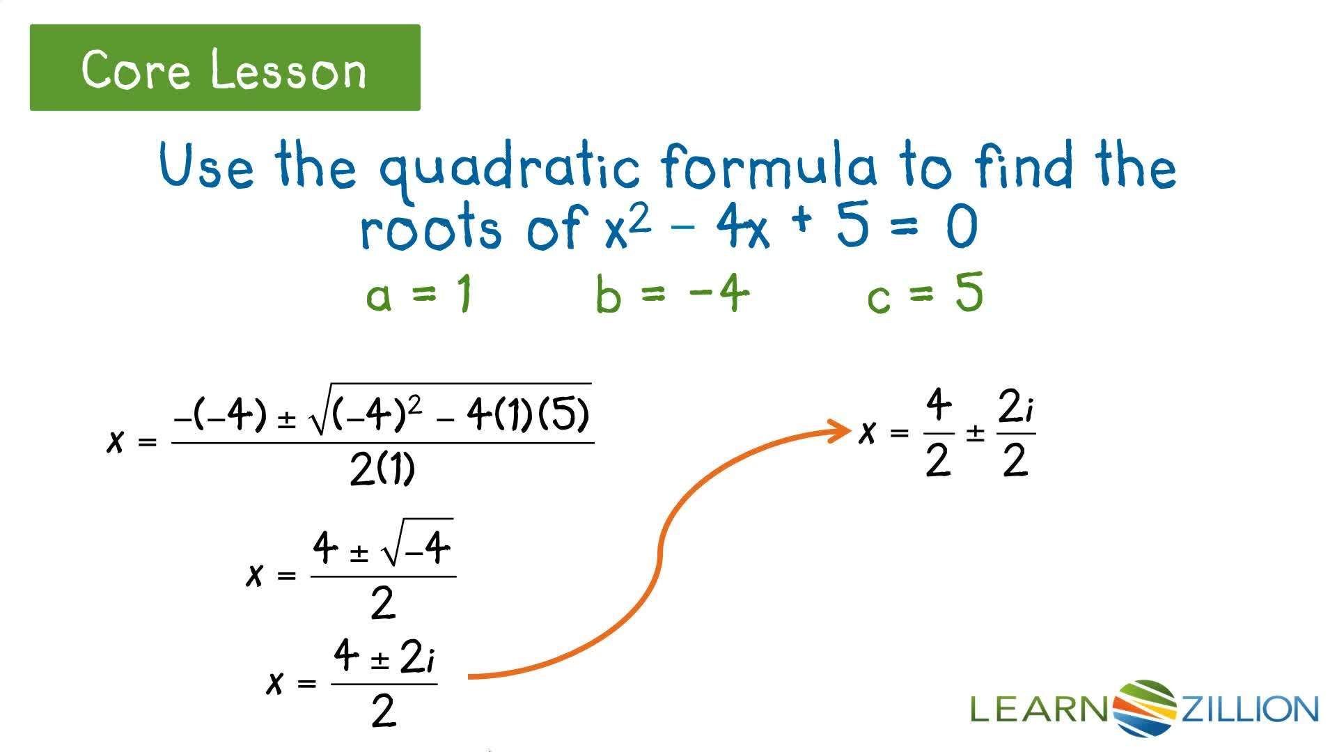 Solving Quadratic Equations with Complex Solutions Using the Quadratic ...