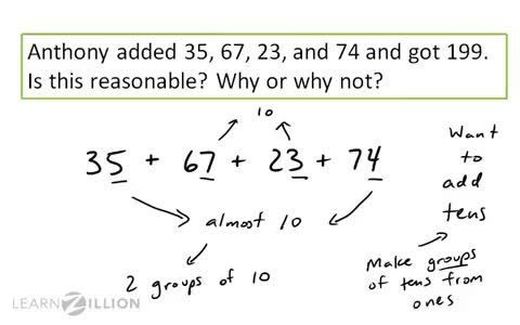 Reasonableness Math Assessing the Reasonableness of Sums Using Regrouping - Kidzovo