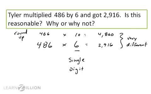 Assessing the Reasonableness of Multiplication Using Rounding - Kidzovo