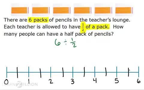 Dividing Whole Numbers by Unit Fractions Using a Number Line - Kidzovo