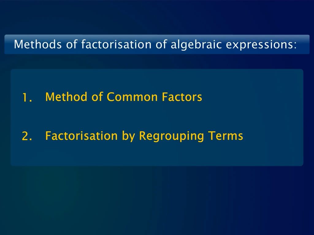 Basic Factorisation - Kidzovo