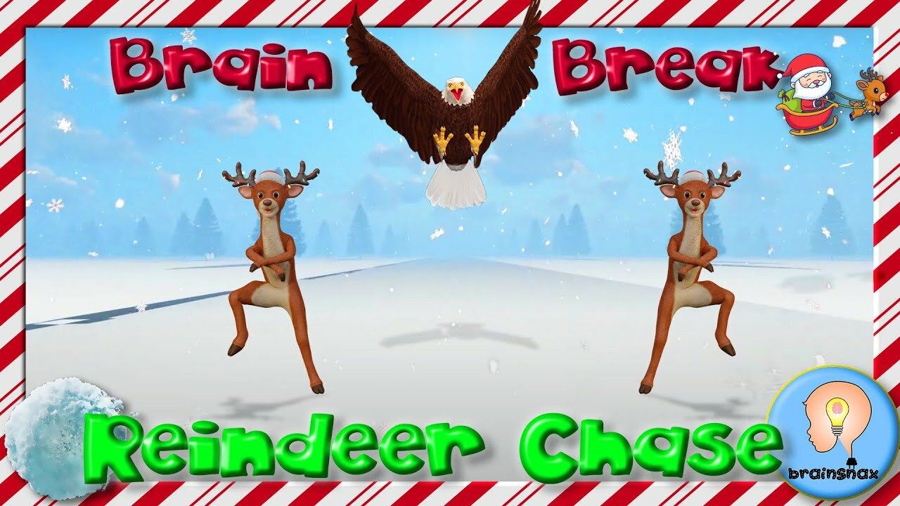 Reindeer Chase | Brain Break | Christmas Game | PE Game - Kidzovo